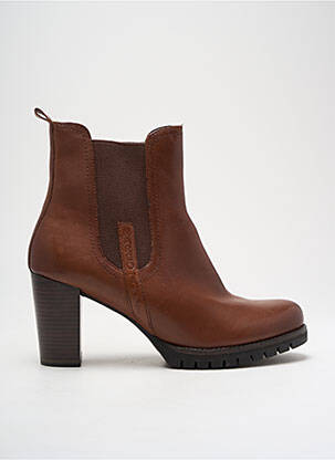 Botine/ghete material neted toc de 4 la 6 cm maro MARCO TOZZI femeie