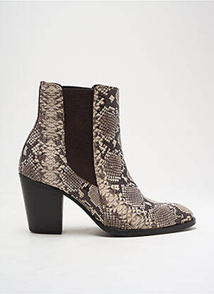 Botine/ghete material neted toc de 7 la 9 cm bej REQINS femeie