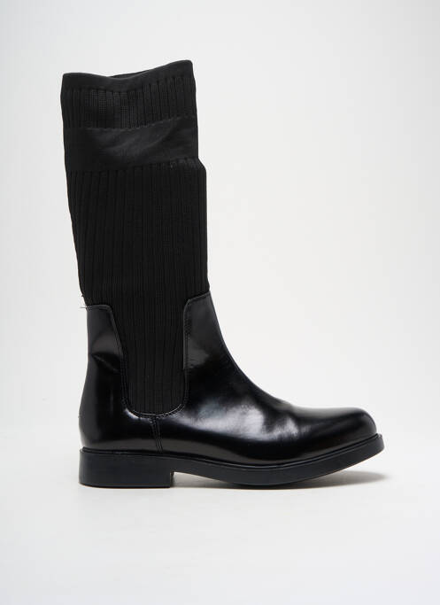 Cizme material neted toc plat până la 3 cm negru BORGOROMA femme