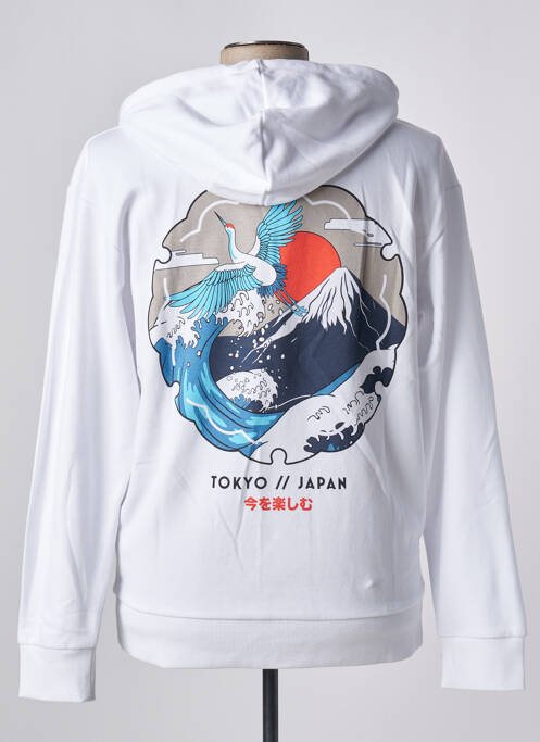 Hanorac cu glugă alb JACK & JONES bărbat