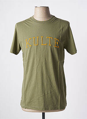 Tricou broderie mâneci scurte verde KULTE bărbat