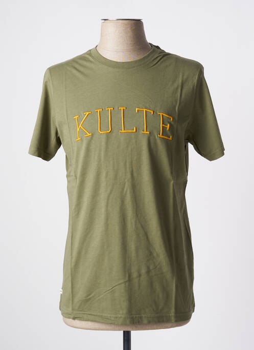 Tricou broderie mâneci scurte verde KULTE homme