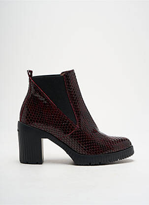 Botine/ghete țesătură satinată toc de 4 la 6 cm violet WONDERS femeie