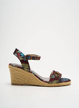 Espadrile țesătură satinată toc de 4 la 6 cm roșu TAMARIS femeie