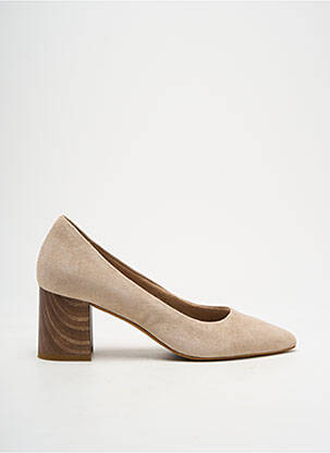 Pantofi cu toc nubuc toc de 4 la 6 cm bej TAMARIS femeie