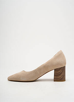 Pantofi cu toc nubuc toc de 4 la 6 cm bej TAMARIS femeie