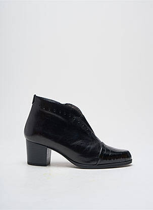 Botine/ghete țesătură satinată toc de 4 la 6 cm negru FOLIE'S femeie