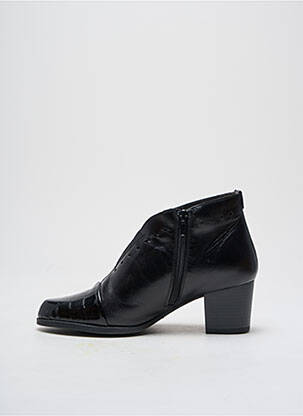 Botine/ghete țesătură satinată toc de 4 la 6 cm negru FOLIE'S femeie