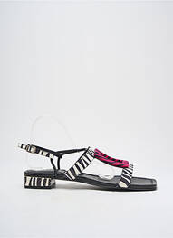 Sandale/pantofi decupați țesătură satinată toc plat până la 3 cm negru DANSI femme