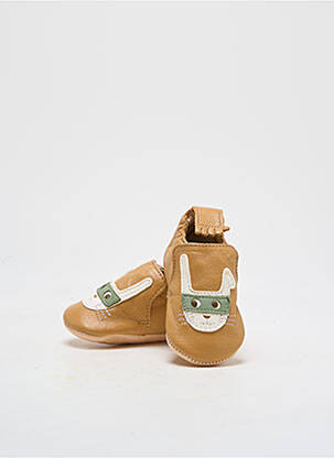 Papuci/pantofi de casă material neted vârf rotund maro EASY PEASY băiat