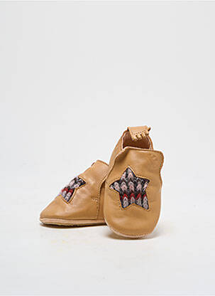 Papuci/pantofi de casă material neted vârf rotund maro EASY PEASY copil