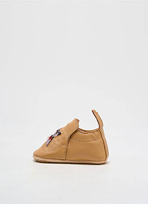 Papuci/pantofi de casă material neted vârf rotund maro EASY PEASY copil