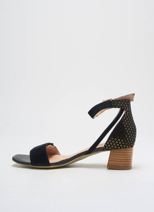 Sandale/pantofi decupați închidere cu bride toc de 4 la 6 cm negru FUGITIVE BY FRANCESCO ROSSI femme