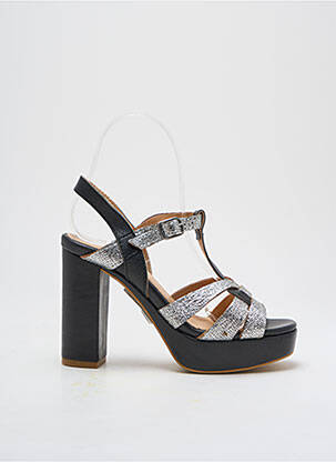 Sandale/pantofi decupați țesătură satinată toc de 7 la 9 cm argintiu MINKA DESIGN femeie