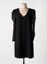 Rochie midi țesătură crep mâneci lungi negru CHARMING GIRL femeie