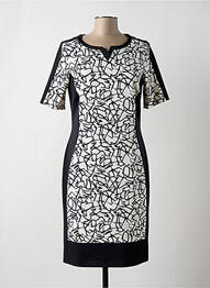 Rochie midi imprimeu fantezie mâneci scurte negru FRANK WALDER femme