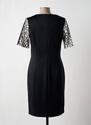 Rochie midi imprimeu fantezie mâneci scurte negru FRANK WALDER femeie