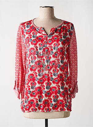 Tricou mâneci 3/4 mâneci 3/4 roșu CAPUCCINO femeie