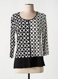 Top țesătură jersey mâneci 3/4 negru FRANK WALDER femme