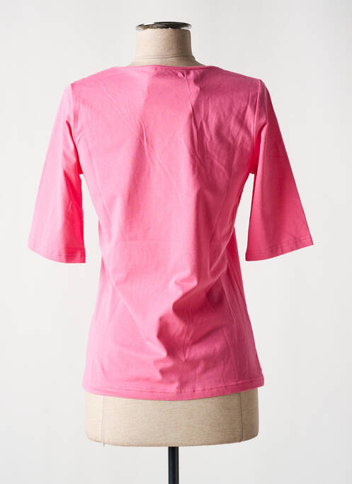 Tricou mâneci trei sferturi mâneci scurte roz MICHA femme