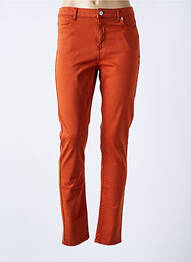 Pantalon slim țesătură poplin mărime normală portocaliu KANOPE femme