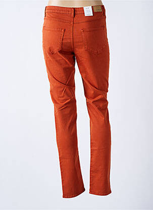 Pantalon slim țesătură poplin mărime normală portocalie KANOPE femeie