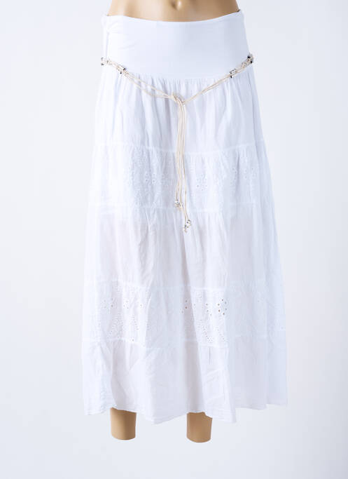 Fustă lungă alb LAGON BLEU femeie
