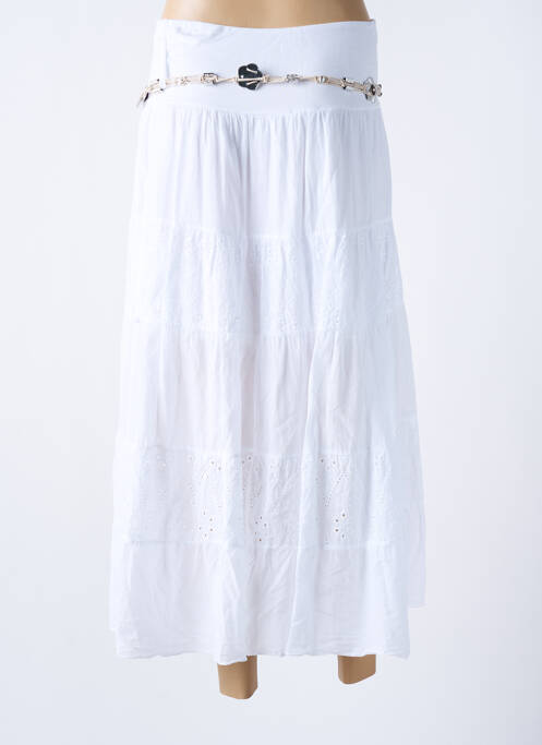 Fustă lungă alb LAGON BLEU femeie