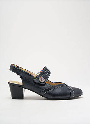 Sandale/pantofi decupați țesătură satinată toc de 4 la 6 cm negru ARTIKA SOFT femeie