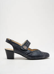 Sandale/pantofi decupați țesătură satinată toc de 4 la 6 cm negru ARTIKA SOFT femme