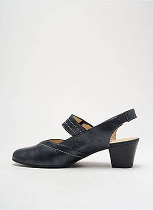 Sandale/pantofi decupați țesătură satinată toc de 4 la 6 cm negru ARTIKA SOFT femeie