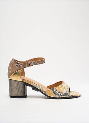 Sandale/pantofi decupați material neted toc de 4 la 6 cm galben MINKA DESIGN femeie