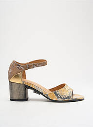Sandale/pantofi decupați material neted toc de 4 la 6 cm galben MINKA DESIGN femme