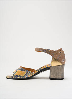 Sandale/pantofi decupați material neted toc de 4 la 6 cm galben MINKA DESIGN femeie