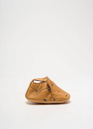 Papuci/pantofi de casă material neted vârf rotund maro EASY PEASY băiat