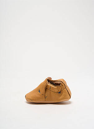 Papuci/pantofi de casă material neted vârf rotund maro EASY PEASY băiat