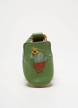 Papuci/pantofi de casă țesătură satinată vârf rotund verde EASY PEASY fată