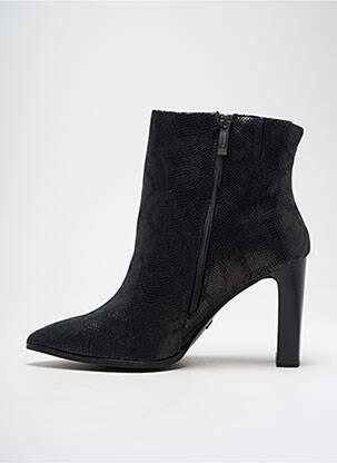 Botine/ghete țesătură satinată toc de 7 la 9 cm negru TAMARIS femeie