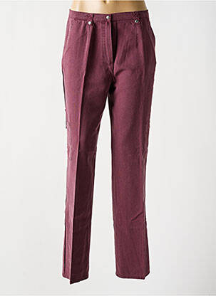 Pantalon drept talie cu cleme talie înaltă violet LEWINGER femeie