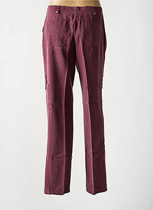 Pantalon drept talie cu cleme talie înaltă violet LEWINGER femeie