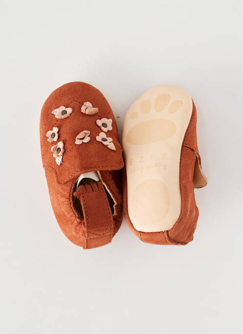 Papuci/pantofi de casă închidere elastică vârf rotund portocaliu EASY PEASY fille