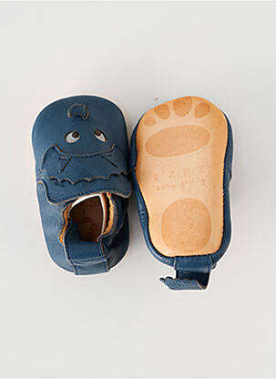 Papuci/pantofi de casă material neted vârf rotund albastru EASY PEASY fată