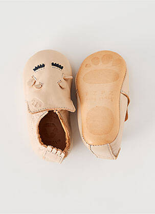 Papuci/pantofi de casă material neted vârf rotund roz EASY PEASY fată