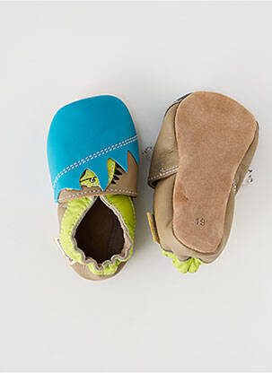 Papuci/pantofi de casă material neted vârf rotund maro COOKOO BY GBB băiat