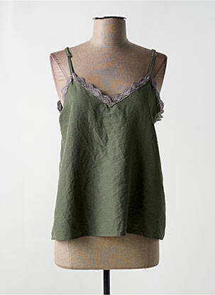 Top mâneci cu bretele ajustabile bretele subțiri verde RUE DES ABBESSES femme