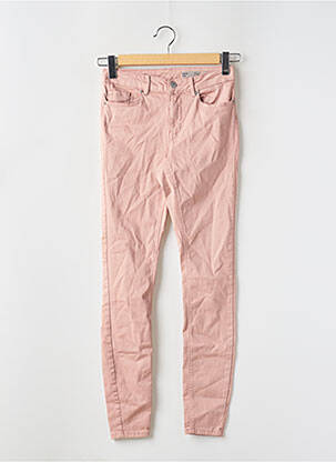 Pantalon slim țesătură poplin mărime normală roz VERO MODA femeie