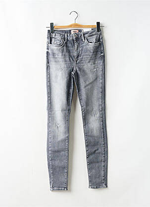 Blugi skinny efect uzat decolorat talie înaltă gri ONLY femeie