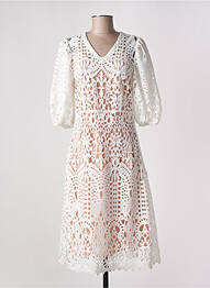 Rochie midi mâneci 3/4 mâneci 3/4 alb ANGELA DAVIS femeie