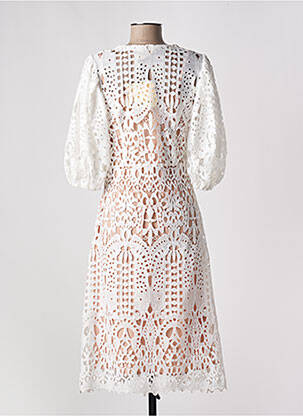 Rochie midi mâneci 3/4 mâneci 3/4 alb ANGELA DAVIS femeie
