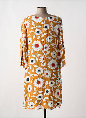 Rochie midi imprimeu floral mâneci 3/4 portocaliu ZYGA femeie
